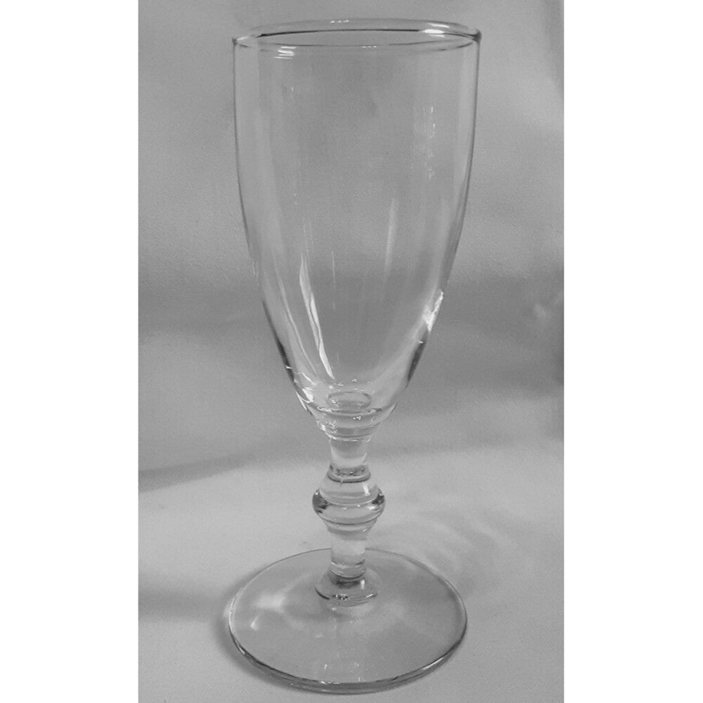 Mid Century Modern Clear Libby Georgian Bamboo Stemmed Glasses (Set of 2)